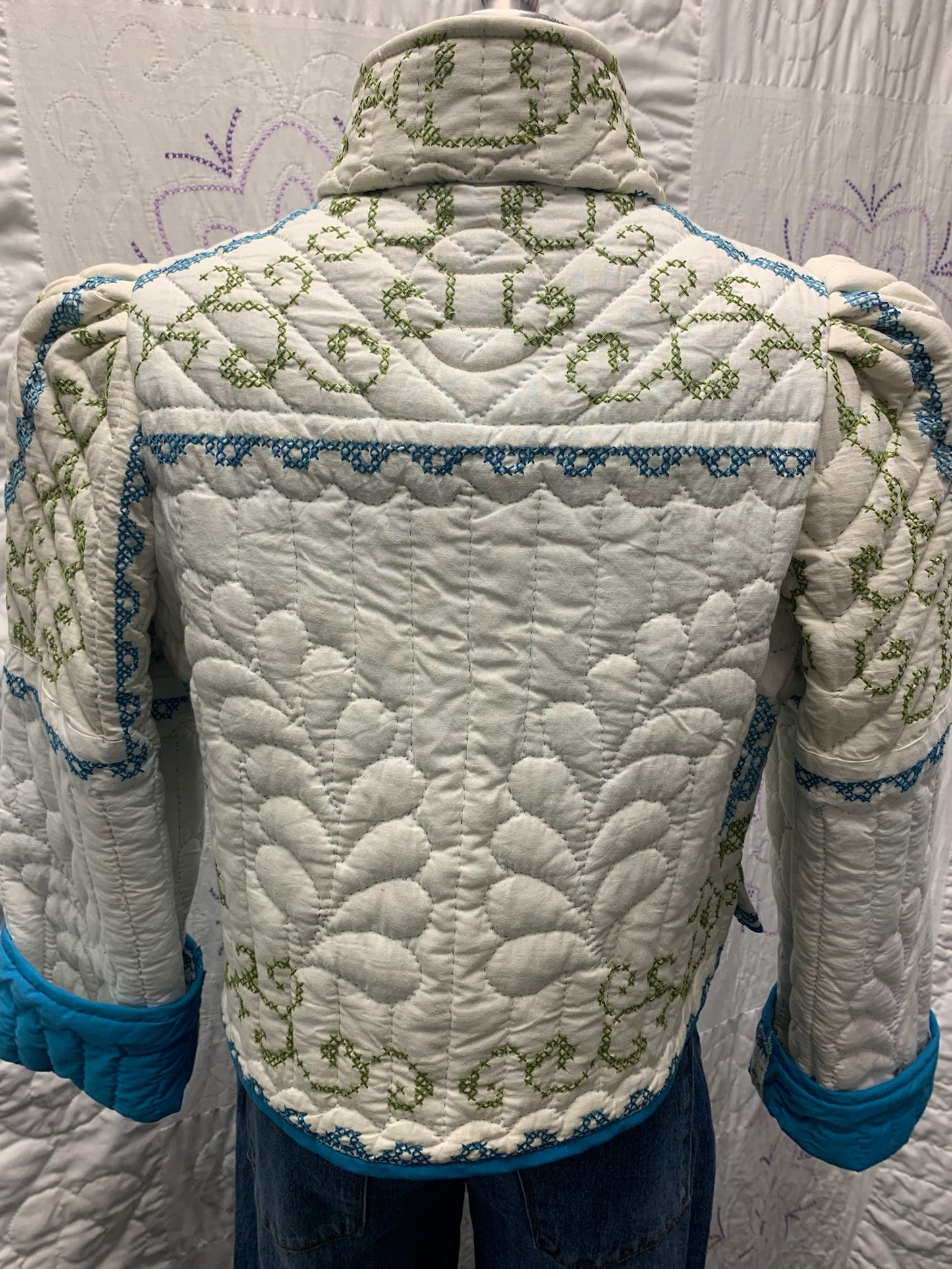 Quilted and Embroidered Jacket (Size Small Adult)