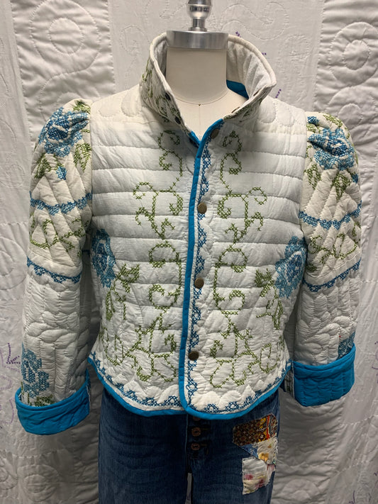Quilted and Embroidered Jacket (Size Small Adult)